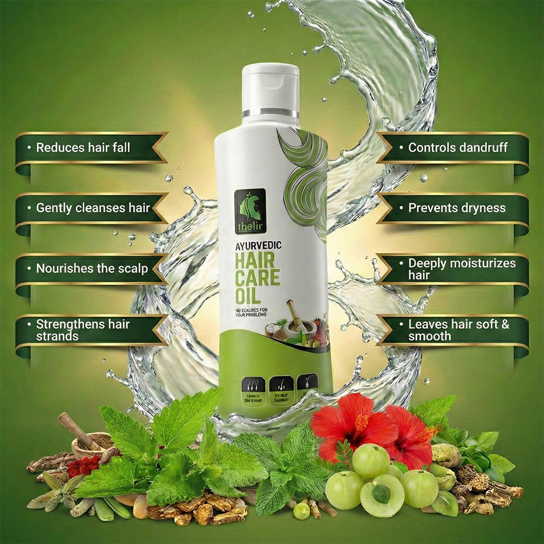 Thalir Ayurvedic Hair Care Oil - Control Hair Fall - Prevents dry Scalp - Solution For dandruff - Promote Hair Growth - 100ml