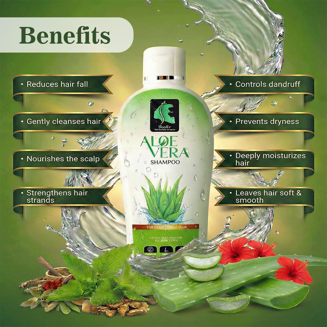 Thalir Aloe Vera Shampoo For Smooth & Silky Hair Dandruff Cleaner 100 ml